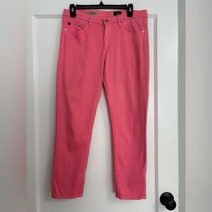 AG Adriano Goldschmied The Prima Crop Mid-Rise Cigarette Jeans Size 29 Pink